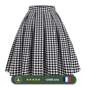 Jupe longue à carreaux des années 60