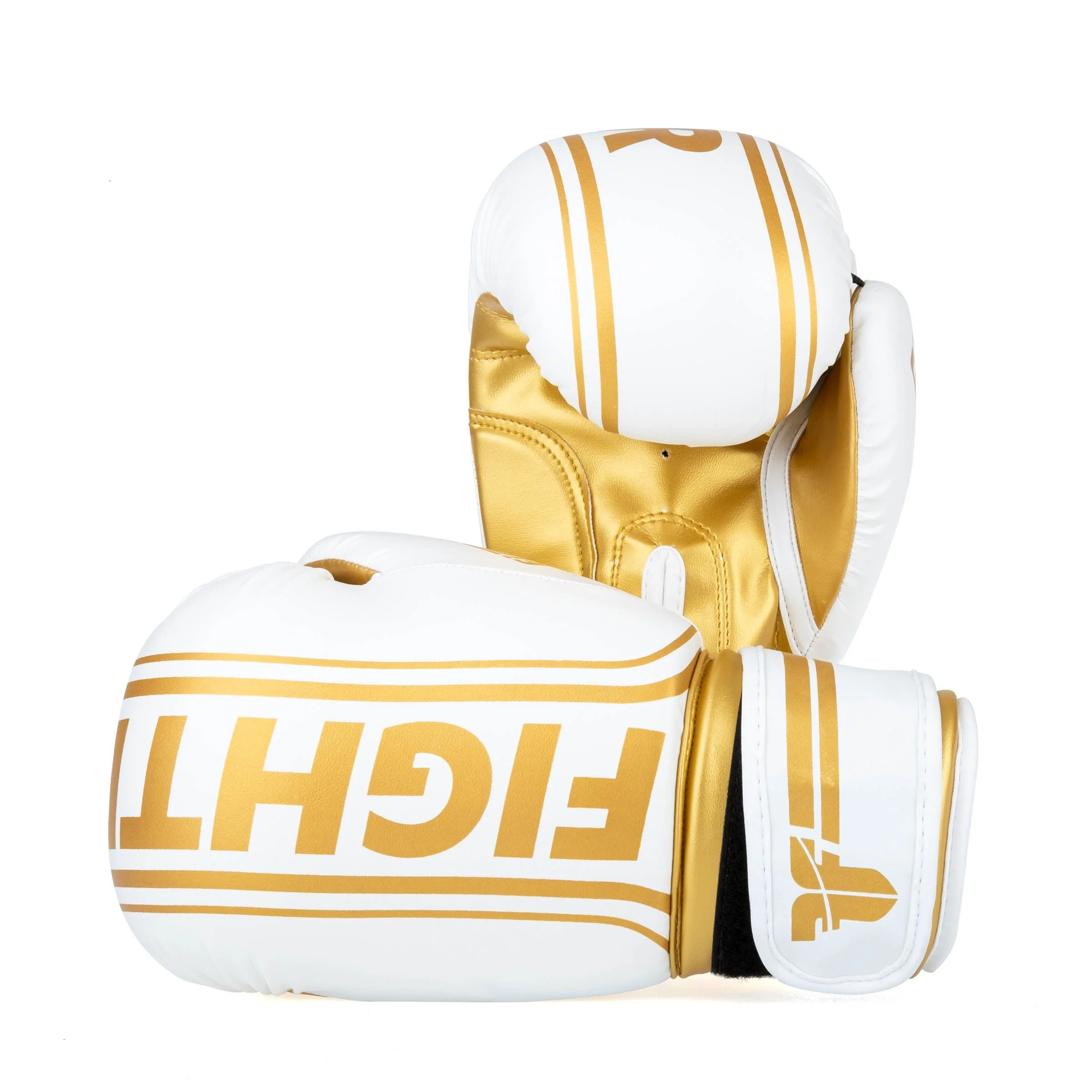Fighter Boxing Gloves Basic Stripe - white/gold – Image 2