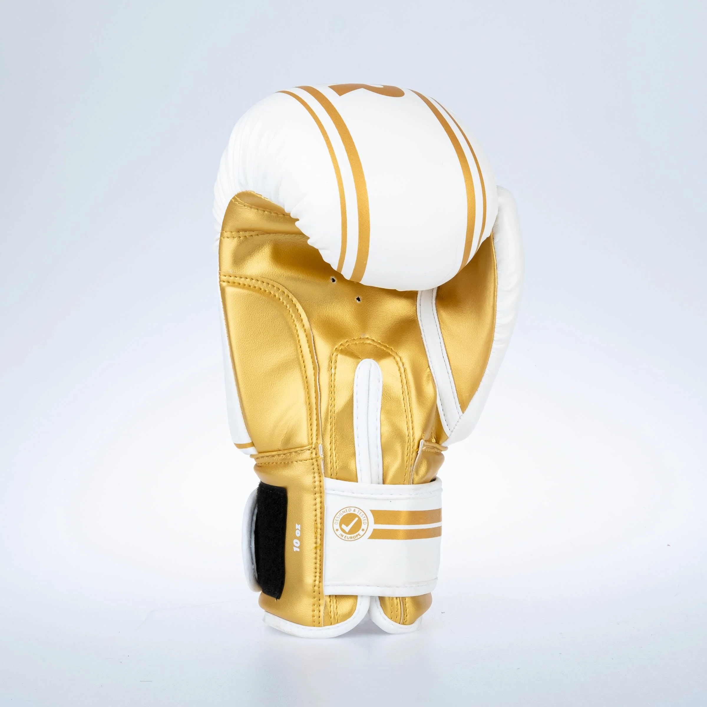 Fighter Boxing Gloves Basic Stripe - white/gold – Image 9