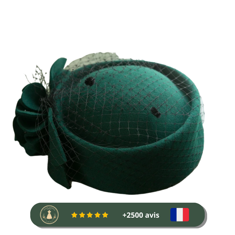 Chapeau vert en laine des années 30 – Image 4