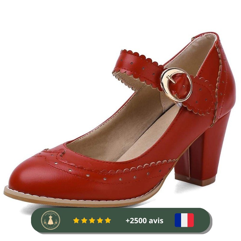 Chaussures rétro à talons hauts pour femmes des années 30 – Image 3