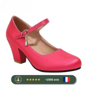 Chaussures en rose style des années 30