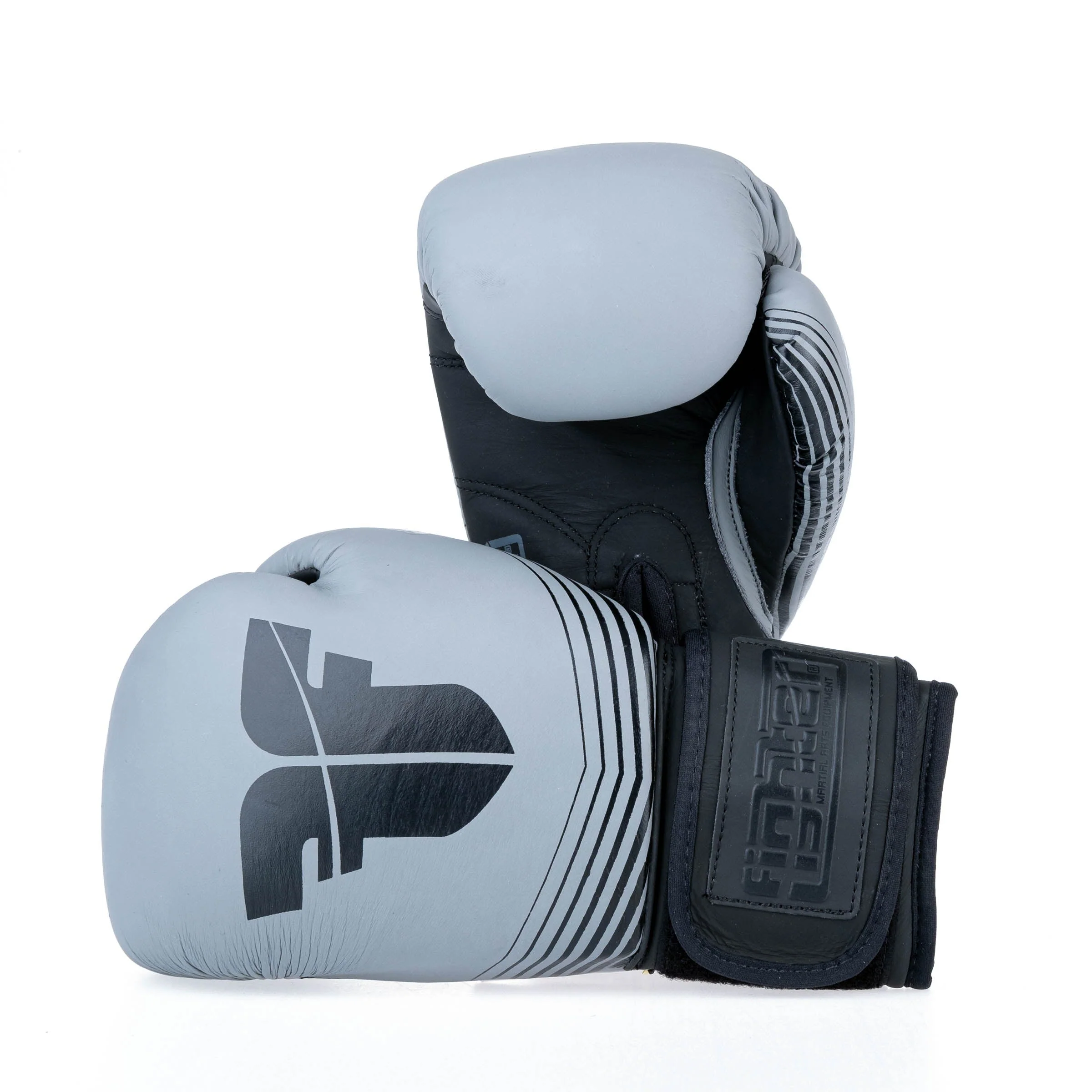 Fighter Boxing Gloves SPLIT Stripes - gray/black – Image 2