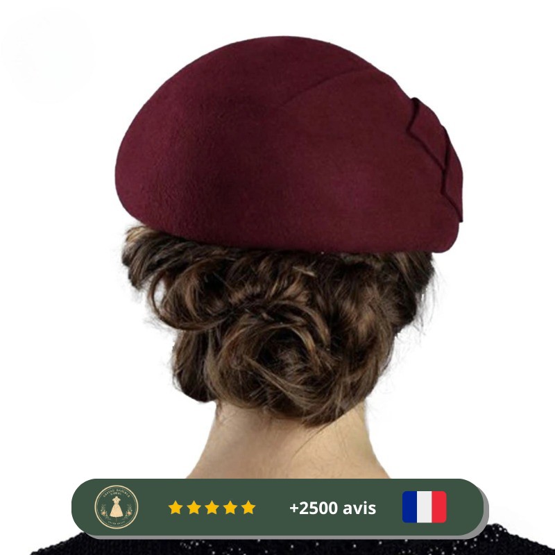 Chapeau femme rétro en laine – Image 3