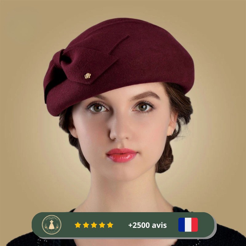 Chapeau femme rétro en laine – Image 2