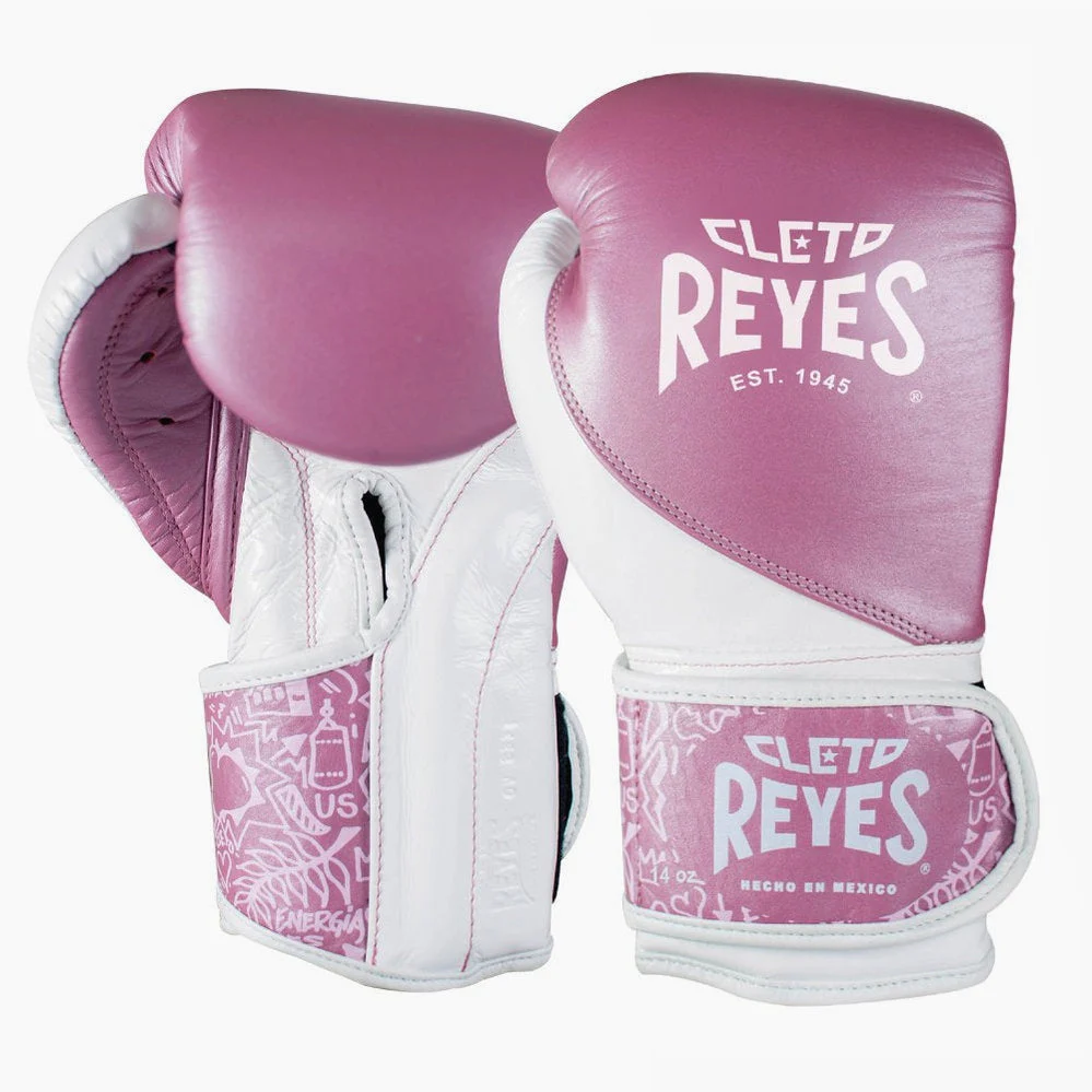 Gants de boxe Cleto Reyes Entraînement de haute précision CE7 Rose-blanc – Image 2