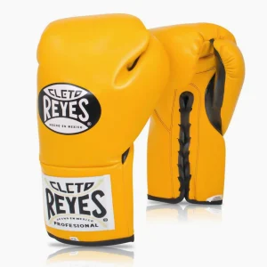 Gants de boxe Cleto Reyes Professionnel CB2 Jaune avec lacets