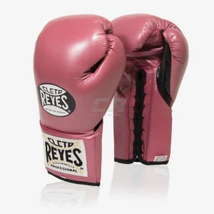 Gants de boxe Cleto Reyes Professionnel CB2 Rose-noir avec lacets