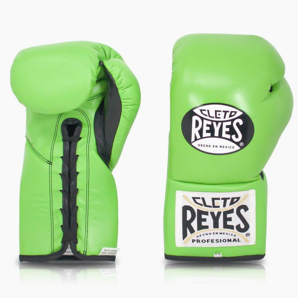Gants de boxe Cleto Reyes Professionnel CB2 Vert Lime avec lacets – Image 3