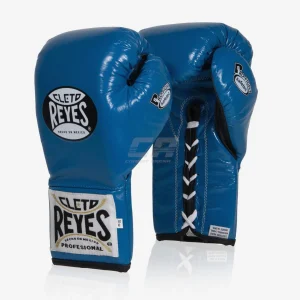 Gants de boxe Cleto Reyes Safetec CB4 Bleu-noir avec lacets