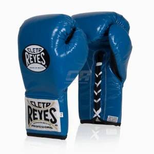 Gants de boxe Cleto Reyes Professionnel CB2 Bleu-noir avec lacets