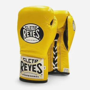 Gants de boxe Cleto Reyes Safetec CB4 Jaune avec lacets