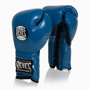 Gants de boxe Cleto Reyes Entraînement Traditionnel CE4 Bleu-noir avec lacets