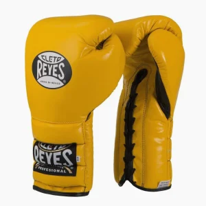 Gants de boxe Cleto Reyes Entraînement Traditionnel CE4 Jaune avec lacets
