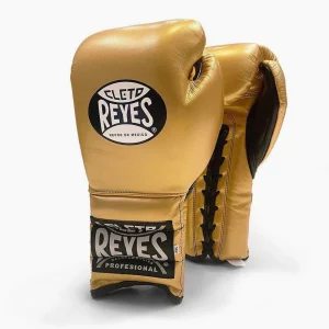 Gants de boxe Cleto Reyes Entraînement Traditionnel CE4 Or avec lacets