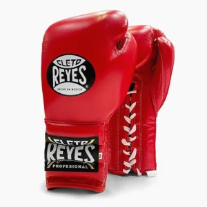 Gants de boxe Cleto Reyes Entraînement Traditionnel CE4 Rouge avec lacets
