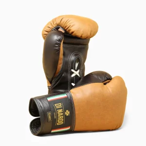 Gants de boxe Di Nardo avec lacets 12 Oz Cognac Marron