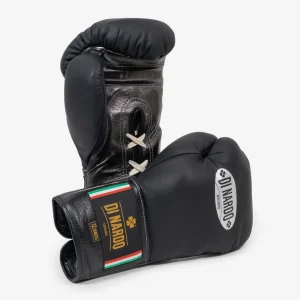 Gants de boxe Di Nardo avec Lacets 12 Oz Noir-argent foncé
