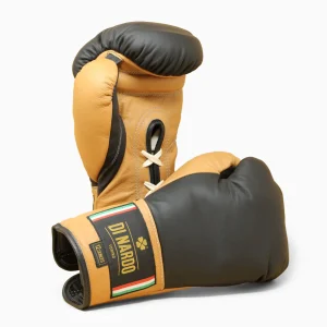 Gants de boxe Di Nardo avec lacets 12 Oz Noir-ocre
