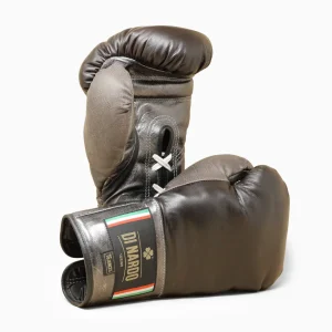 Gants de boxe Di Nardo avec lacets 16 Oz Marron-argent