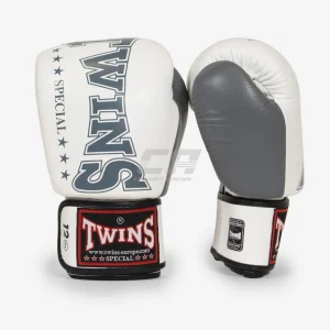 Gants de Muay Thai Twins Special BGVL 8 Blanc-gris