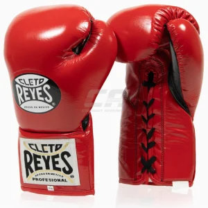 Gants de boxe Cleto Reyes Professional CB2 Rouge-Noir avec lacets