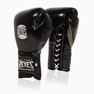 Gants de boxe Cleto Reyes Entraînement traditionnel CE4 Noir-argent avec lacets