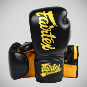 Gants de Muay Thai Fairtex Super Sparring BGV18 Noir-or