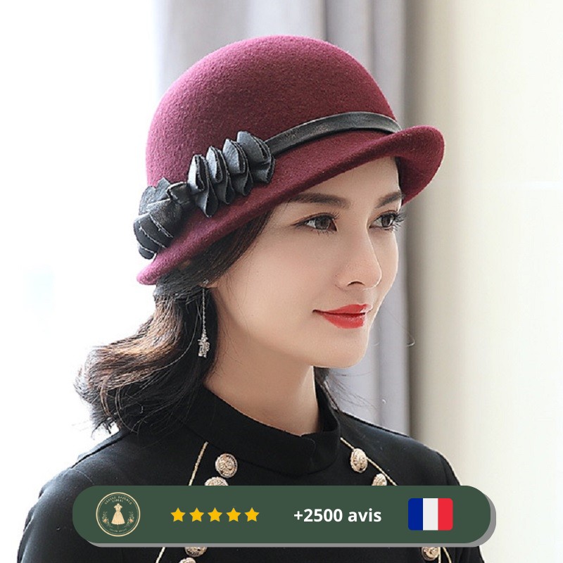 Chapeau violet à bords irréguliers des années 30 – Image 4