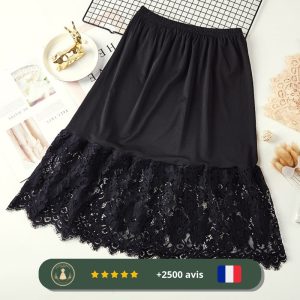 Jupe noire en dentelle de style des années 60