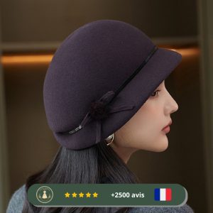 Chapeau Fedora violets en laine des années 30