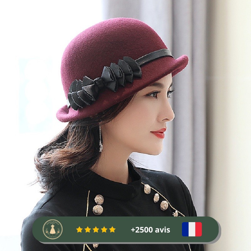 Chapeau violet à bords irréguliers des années 30 – Image 3