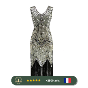 Robe lumineuse Peaky Blinders à franges des années 20