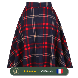 Jupe rouge à carreaux des années 30