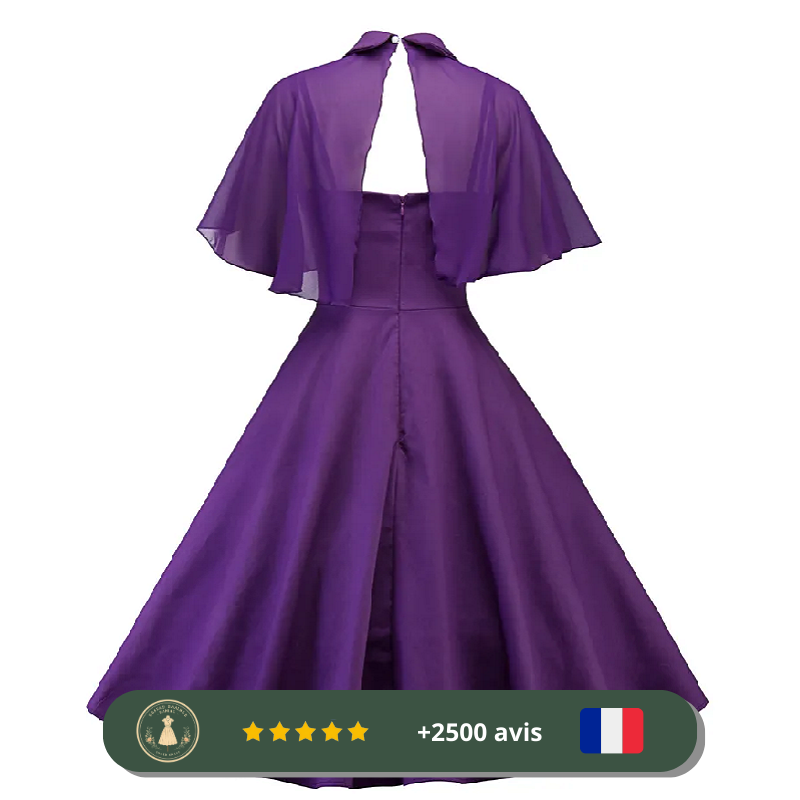 Robe années 30 trapèze en mousseline – Image 3