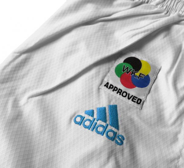 Karategi Adidas Kumite Adilight Primegreen WKF Rayures Bleues – Image 6