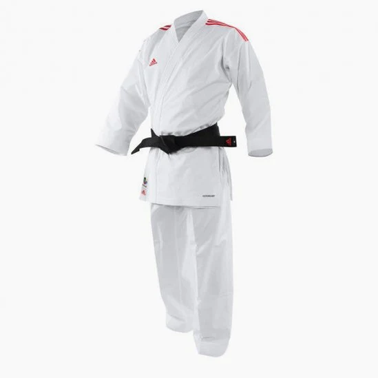 Karategi Adidas Kumite Adilight Primegreen WKF Bandes Rouges