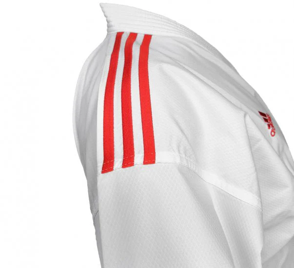 Karategi Adidas Kumite Adilight Primegreen WKF Bandes Rouges – Image 4