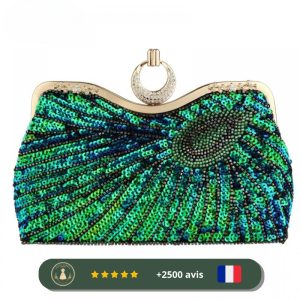 Sac à main vintage années 30 vert