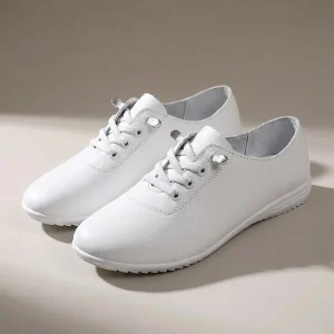 Mocassin Femme Blanc en Cuir Souple