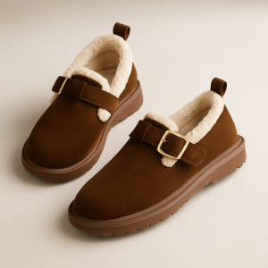 Mocassin Femme Fourré à Boucle