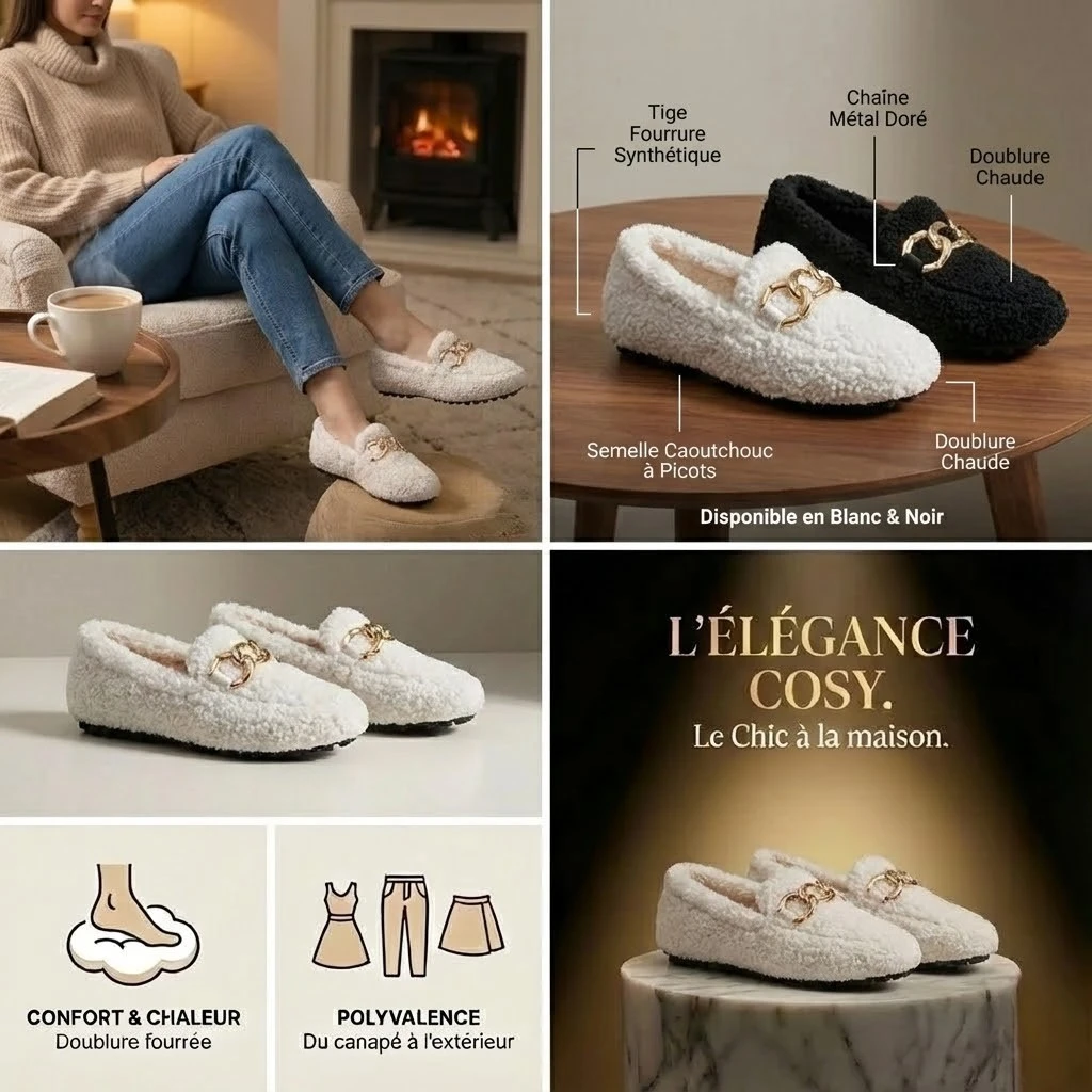 Mocassin Femme Hiver Fourré en Laine – Image 5