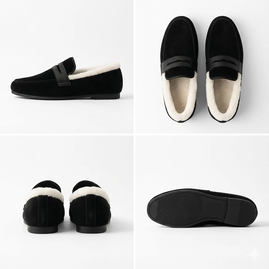 Mocassins Femme Hiver en Suédine avec Doublure Fourrée – Image 6