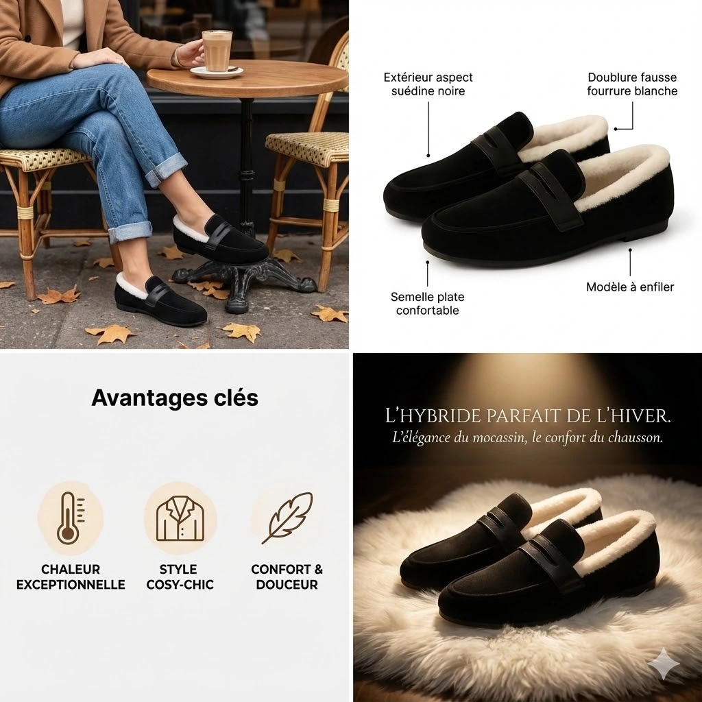 Mocassins Femme Hiver en Suédine avec Doublure Fourrée – Image 7