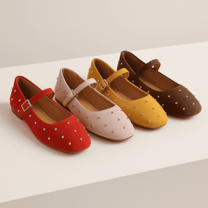 Mocassins Femme à Clous Dorés