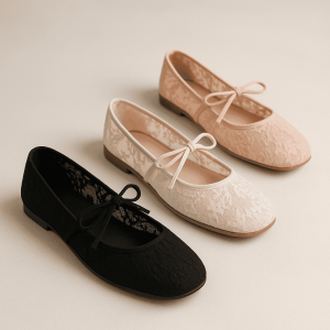 Mocassins Femme en Dentelle avec Nœud