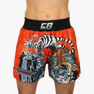 Shorts de kick-thai Combat Arena Yin Yang Battle Rouge