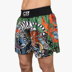Shorts de kick-thai Combat Arena Yin Yang Battle Vert