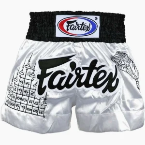 Shorts de kick-thai Fairtex BS0637 Talisman Thaï Blanc