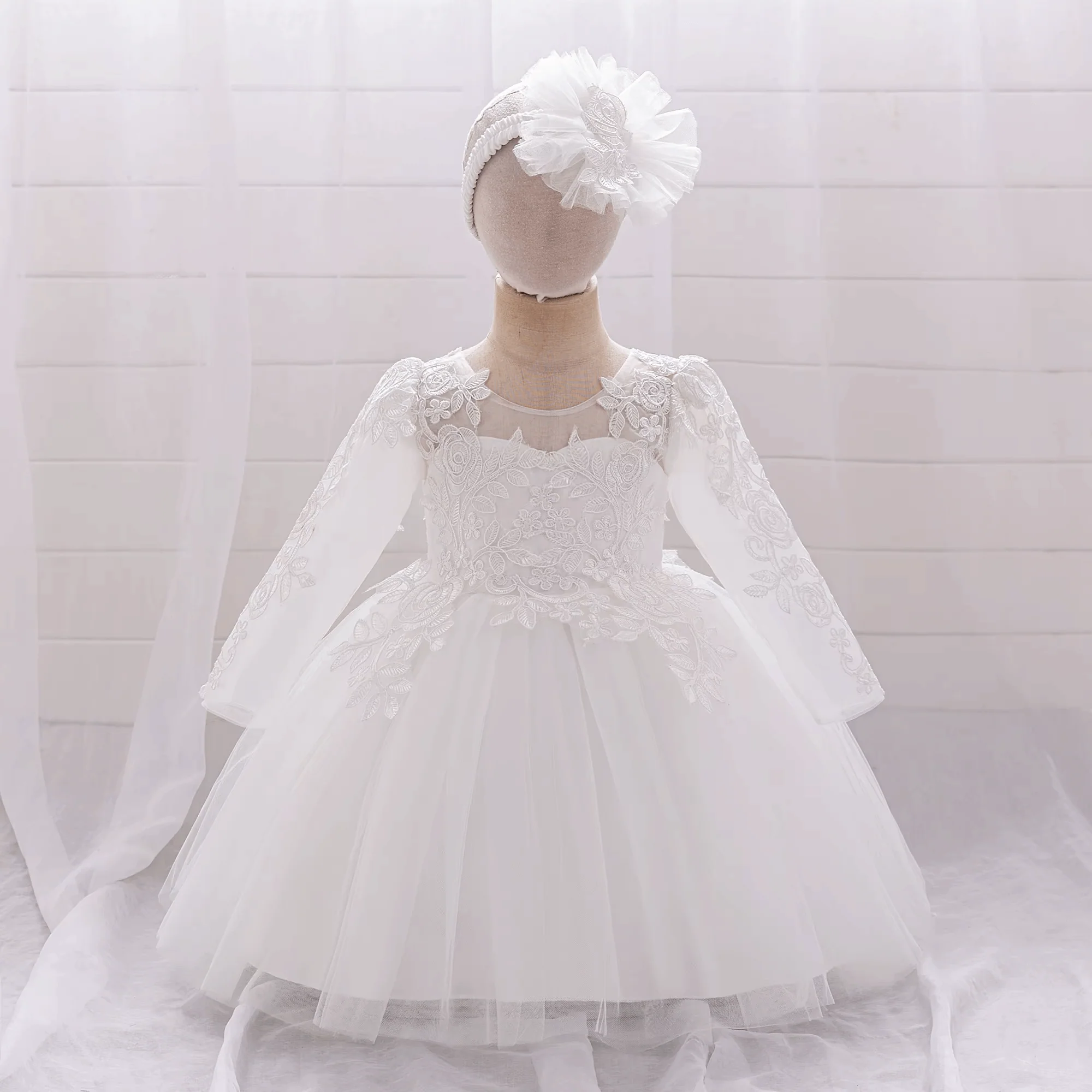 Robe Baptême Tulle Bébé – Image 2